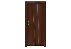 Πόρτα Ασφαλείας Standard με Σχέδιο KT-213, 100X205cm Αριστερή Καρυδιά με Κάσωμα