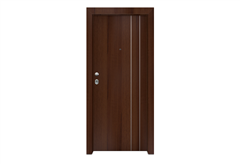 Πόρτα Ασφαλείας Standard με Σχέδιο KT-223, 90X205cm Αριστερή Καρυδιά με Κάσωμα