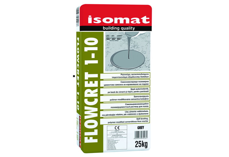 Κονίαμα Αυτοεπιπεδούμενο Isomat Flowcret 1-10 25kg Γκρι