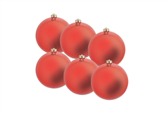 Χριστουγεννιάτικη Μπάλα Φ6cm Κόκκινη 6 Τεμάχια