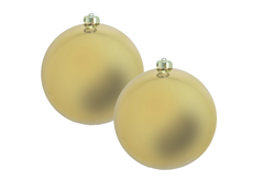 Χριστουγεννιάτικη Μπάλα Φ.10cm Χρυσή Σετ 2 Τεμαχίων