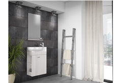 Έπιπλο Μπάνιου με Καθρέπτη Drop Curve 45cm Μπεζ