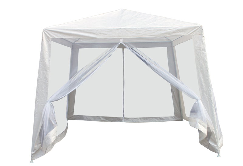 Trend Gazebo 3x3m Λευκό με 4 Πλαϊνά Τμήματα
