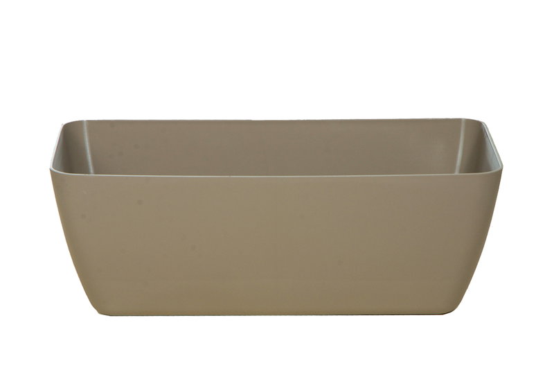 Ζαρντινιέρα Miltoplast Νάξος Μ40xΠ19xΥ14cm Καφέ Γκρι