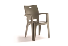Καρέκλα Denver Πλαστική με Μπράτσα Taupe 58x61x85cm