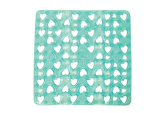 Αντιολισθητικό Πατάκι Ντουσιέρας Octopus Καρδιές 54x54cm Τιρκουάζ