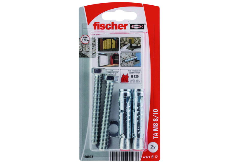 Αγκύριο Βαριάς Καταπόνησης Fischer TA M 12X80mm και Βίδα 8X65mm 2 Τεμάχια