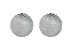 Χριστουγεννιάτικη Μπάλα με Glitter Φ.10cm Ασημί Σετ 2 Τεμαχίων