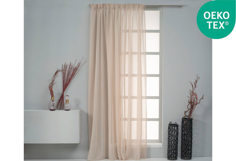 Κουρτίνα Easy Home Saggita 300X270cm Μπεζ με Τρέσα