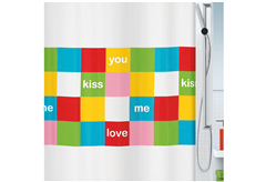 Κουρτίνα Μπάνιου Υφασμάτινη Rainbow Love 180x200cm
