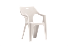 Καρέκλα Kreta Πλαστική Λευκή με Μπράτσα