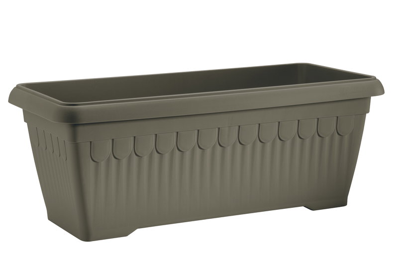 Ζαρντινιέρα Plastona Αθηνά Μ60xΠ32xΥ26cm Καφέ Γκρι