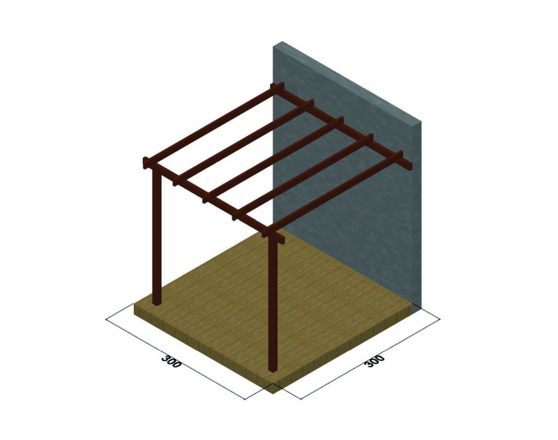 Πέργκολα Ξύλινη για Τοίχο 300x300cm