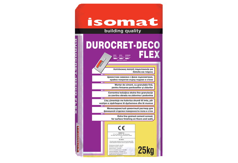 Τσιμεντοκονία Πατητή Isomat Durocret Deco Flex 25kg Ανοιχτό Γκρι