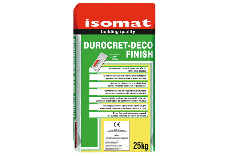 Τσιμεντοκονία Πατητή Isomat Durocret Deco Finish 25kg Ανοιχτό Γκρι