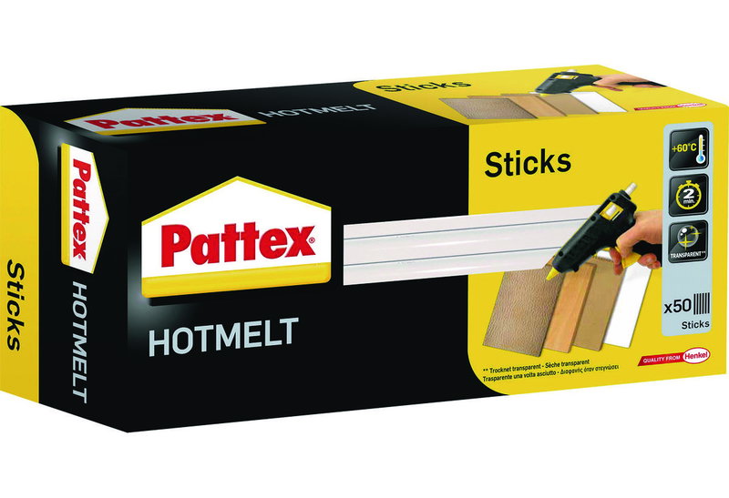 Sticks Θερμόκολλας Pattex Hotmelt 20.5cm 50 Τεμάχια