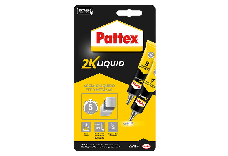 Εποξική Κόλλα Pattex Power Epoxy Metal 2x11ml/2x15g 2 Συστατικών Σωληνάρια
