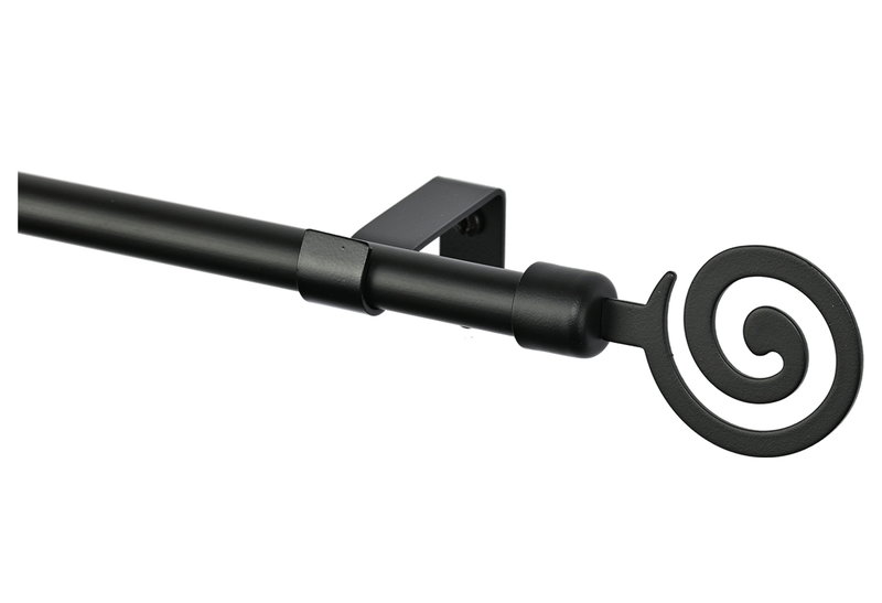 Κουρτινόβεργα Central Home Κύκλος Επεκτεινόμενη Φ9/12mm 60/120cm Μαύρη