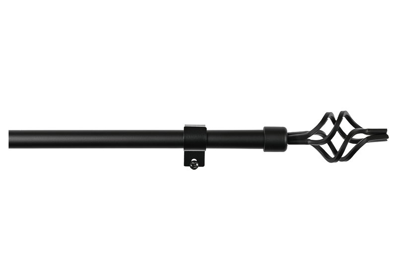 Κουρτινόβεργα Central Home Flower Επεκτεινόμενη Φ9/12mm 60/120cm Μαύρη