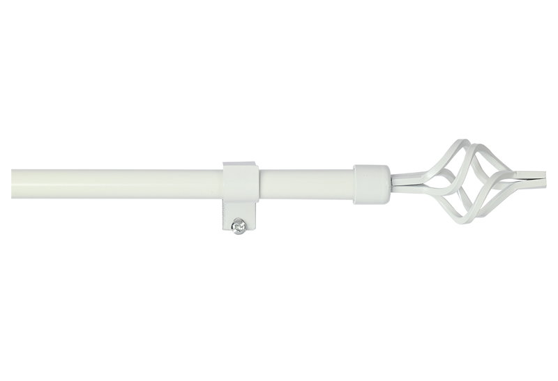 Κουρτινόβεργα Central Home Flower Επεκτεινόμενη Φ9/12mm 60/120cm Λευκή