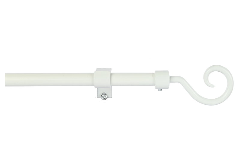 Κουρτινόβεργα Central Home Γάντζος Επεκτεινόμενη Φ9/12mm 60/120cm Λευκή