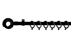 Κουρτινόβεργα Central Home Snail Επεκτεινόμενη Φ16/19mm 120/210cm Μαύρη