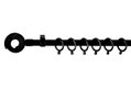 Κουρτινόβεργα Central Home Snail Επεκτεινόμενη Φ16/19mm 120/210cm Μαύρη