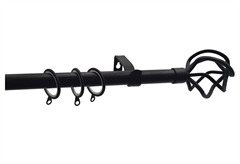 Κουρτινόβεργα Central Home Murchia Επεκτεινόμενη Φ16/19mm 160/300cm Μαύρο Ματ