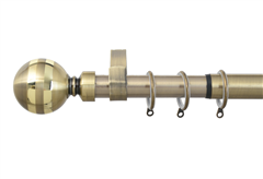 Κουρτινόβεργα Central Home Round Επεκτεινόμενη Φ25/28mm 160/300cm Μπρονζέ