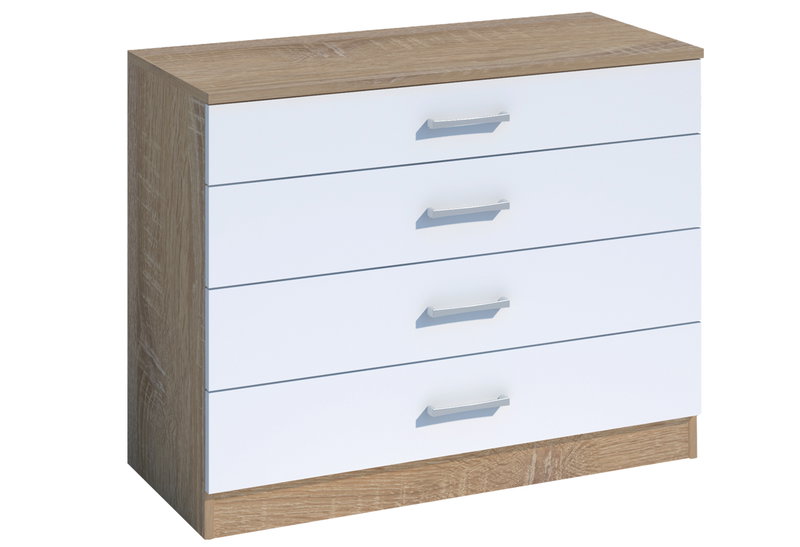 Συρταριέρα Kitwood Delos Μ70xΠ40xΥ72cm Natural/Λευκή