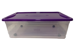 Κουτί Αποθήκευσης Πλαστικό Budget Μ59xΠ40xΥ19.5cm 32lt Μωβ/Διάφανο