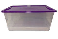 Κουτί Αποθήκευσης Πλαστικό Budget Μ59xΠ40xΥ26.5cm 45lt Μωβ/Διάφανο