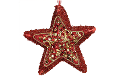 Χριστουγεννιάτικο Στολίδι Αστέρι Κόκκινο 18cm με Παγέτες