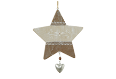 Χριστουγεννιάτικο Στολίδι Αστέρι με Καρδιά 22X18cm
