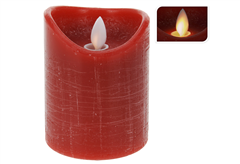 Χριστουγεννιάτικο Κερί Κόκκινο με Κινούμενη Φλόγα LED 7,5X15cm