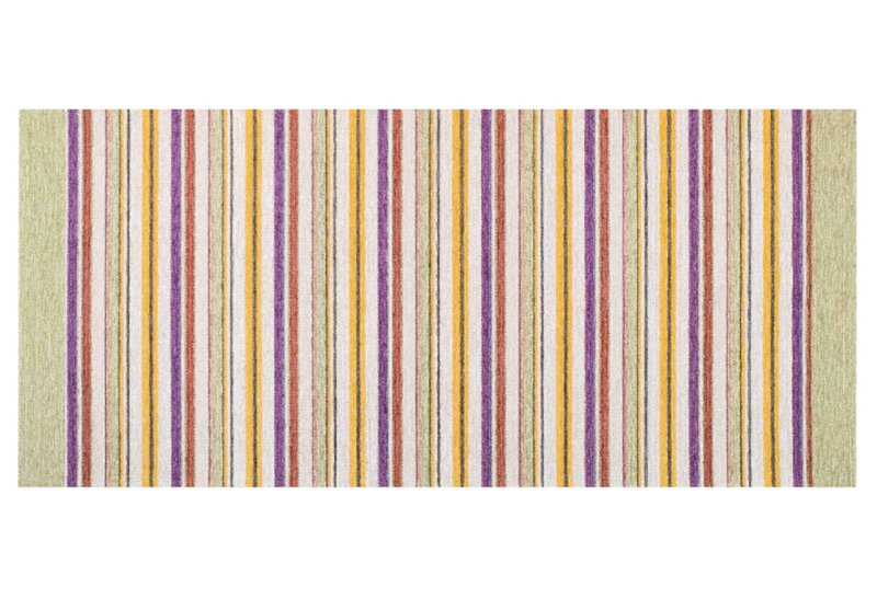 Χαλί Laos 160x65cm Πράσινο Ριγέ