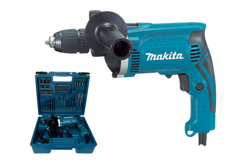Κρουστικό Δράπανο Makita HP1631KX3 με 74 Εξαρτήματα