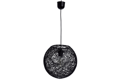 Κρεμαστό Φωτιστικό Gallis Rattan Μπάλα Μαύρη Φ.50cm