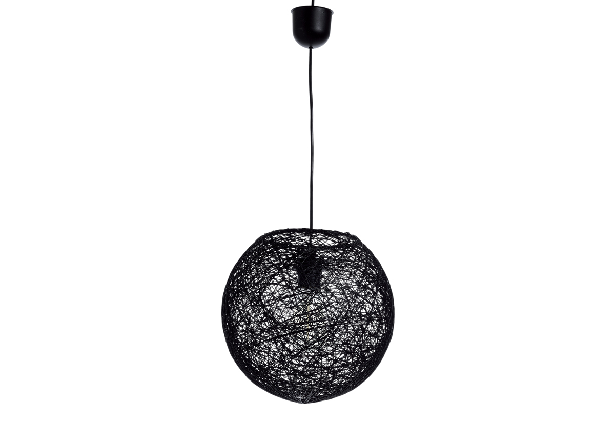 Κρεμαστό Φωτιστικό Gallis Rattan Μπάλα Μαύρη Φ.50cm