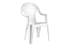 Καρέκλα Lille Πλαστική Λευκή με Μπράτσα