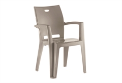Καρέκλα Denver Πλαστική με Μπράτσα Γκρι Ανοιχτό Μ58XΠ61XΥ85cm
