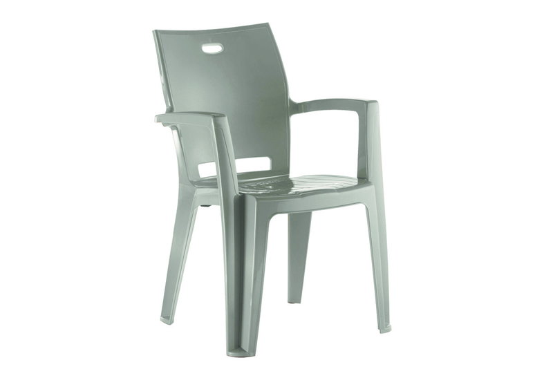 Πολυθρόνα Κήπου Idea Denver Πλαστική Μ61xΠ58xΥ85cm Ανοιχτό Γκρι