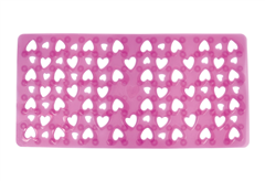 Αντιολισθητικό Πατάκι Μπανιέρας Octopus Καρδιές 71x37cm Ροζ