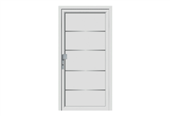 Πόρτα Εισόδου Αλουμινίου Δεξιά με Τυφλό Πάνελ και Σχέδιο Inox