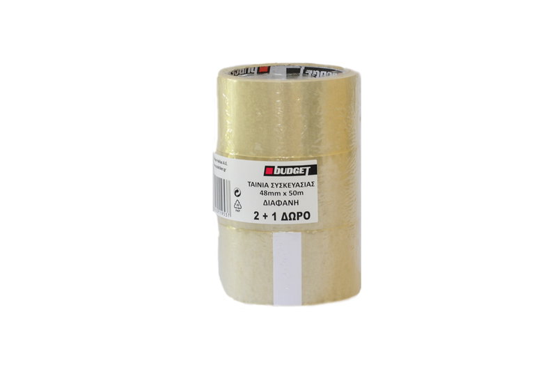 Ταινία Συσκευασίας 2+1 Δώρο Budget 50mx48mm Διάφανη