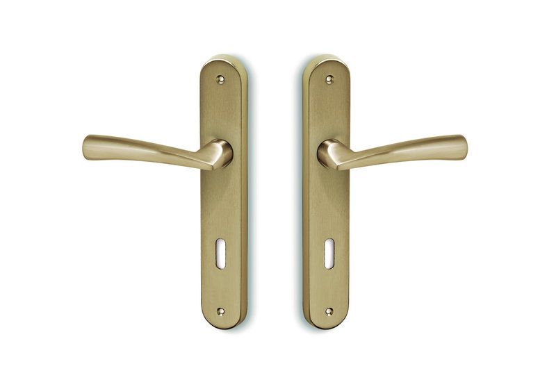 Πόμολο Εσωθύρας Conset C1405  με Πλάκα Χρυσό Ματ Σετ 2 Τεμαχίων