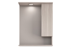 Καθρέπτης Επ . Μπάνιου 60cm Cubo 1 Ερμάριο Δεξί ( Led ) Λευκό/Μπεζ