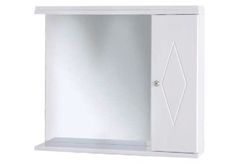 Καθρέπτης Μπάνιου Drop 65x57cm με Ερμάριο Δεξιά και LED Λευκός