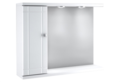 Καθρέπτης Μπάνιου Drop 70x54cm με Ερμάριο Δεξιά και LED Λευκός