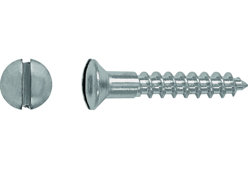 Ξυλόβιδα Lux Οβάλ Ορειχάλκινη Φρεζάτη 3.5X20mm Ασήμι 15 Τεμαχίων